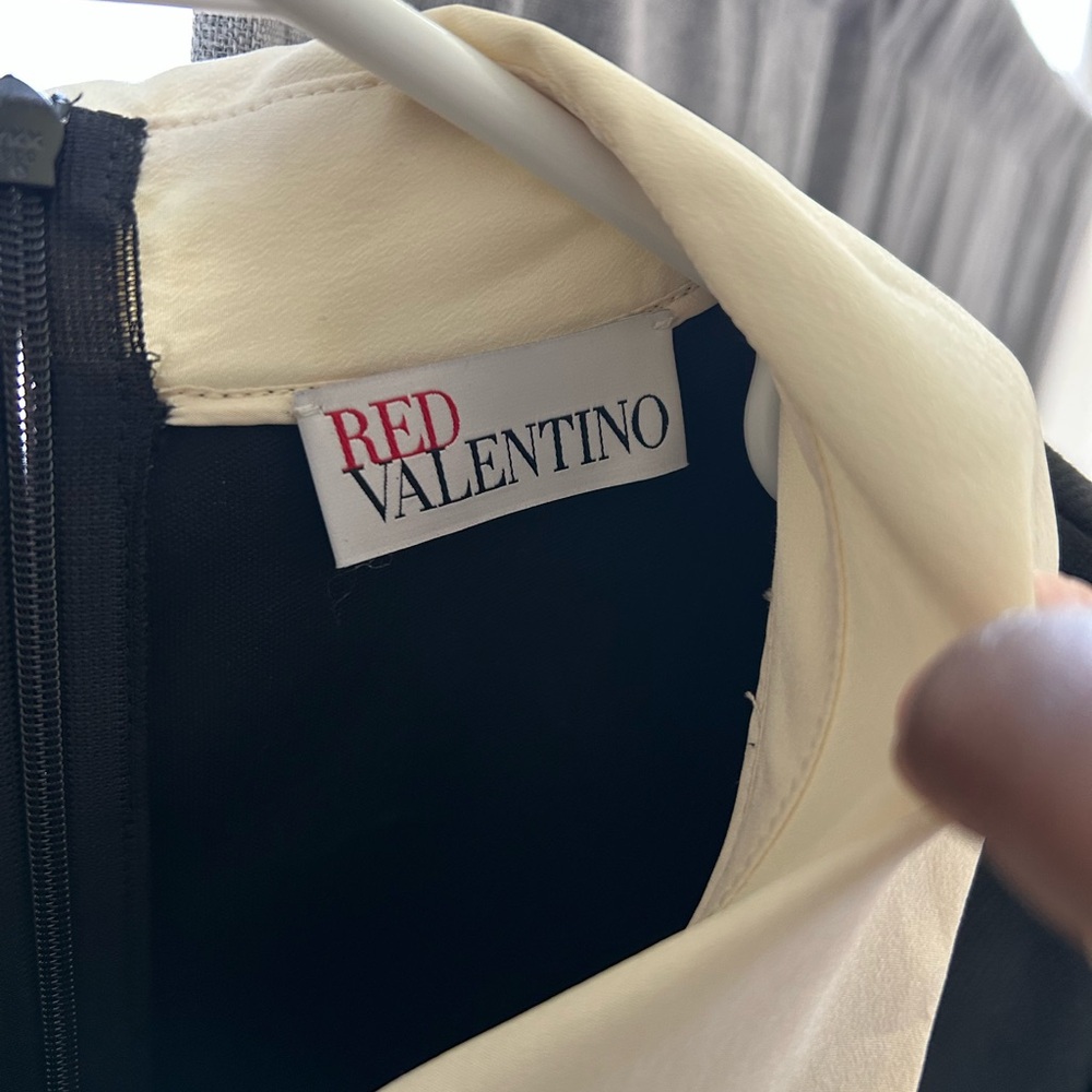 RED Valentino Two-Tone Black and Cream Dress